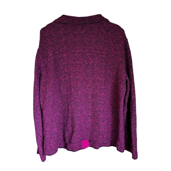 Willow Collared Button Down Cardigan Sweater Fuchsia Black S - Picture 5 of 8
